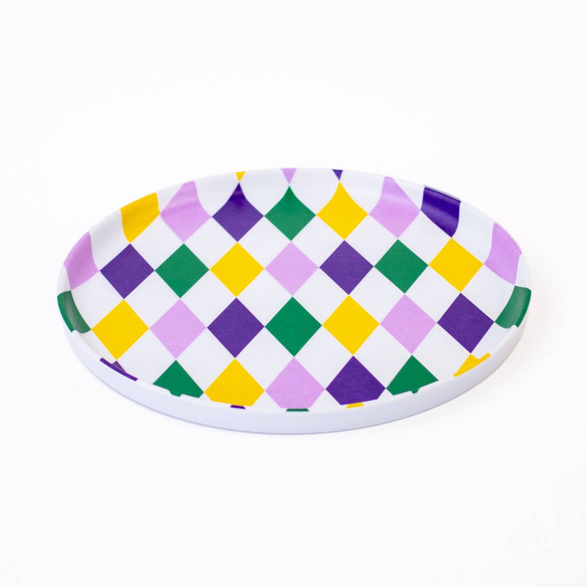 Mardi Gras Harlequin Melamine Plate  8"
