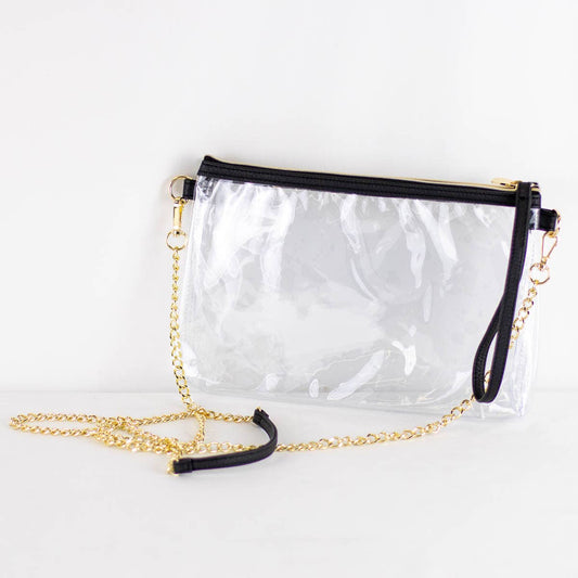 Candace Double Zip Clear Crossbody 10x6x2