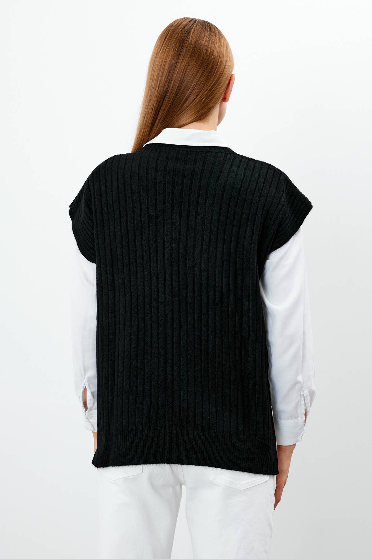 Knit Sweater Vest V Neck Oversized