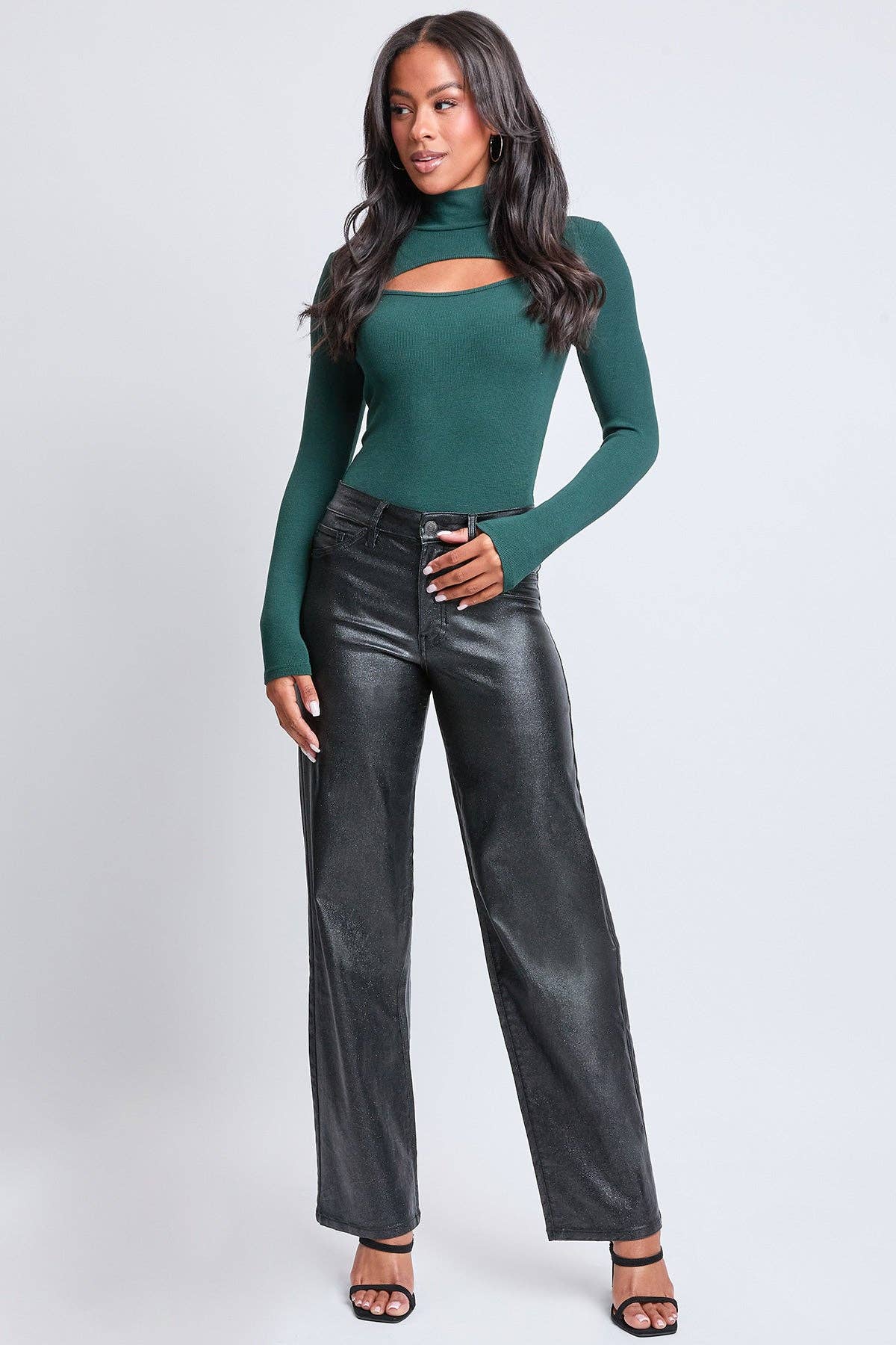 Hyperstretch Straight Leg Metallic Pan