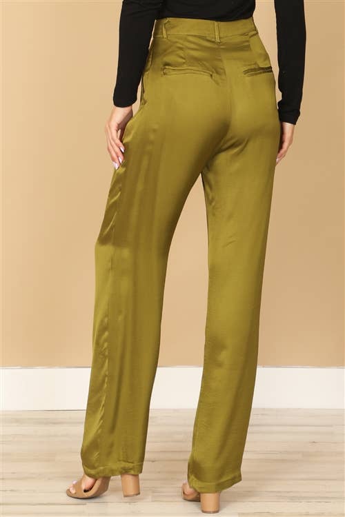 Satiny Straight Pants