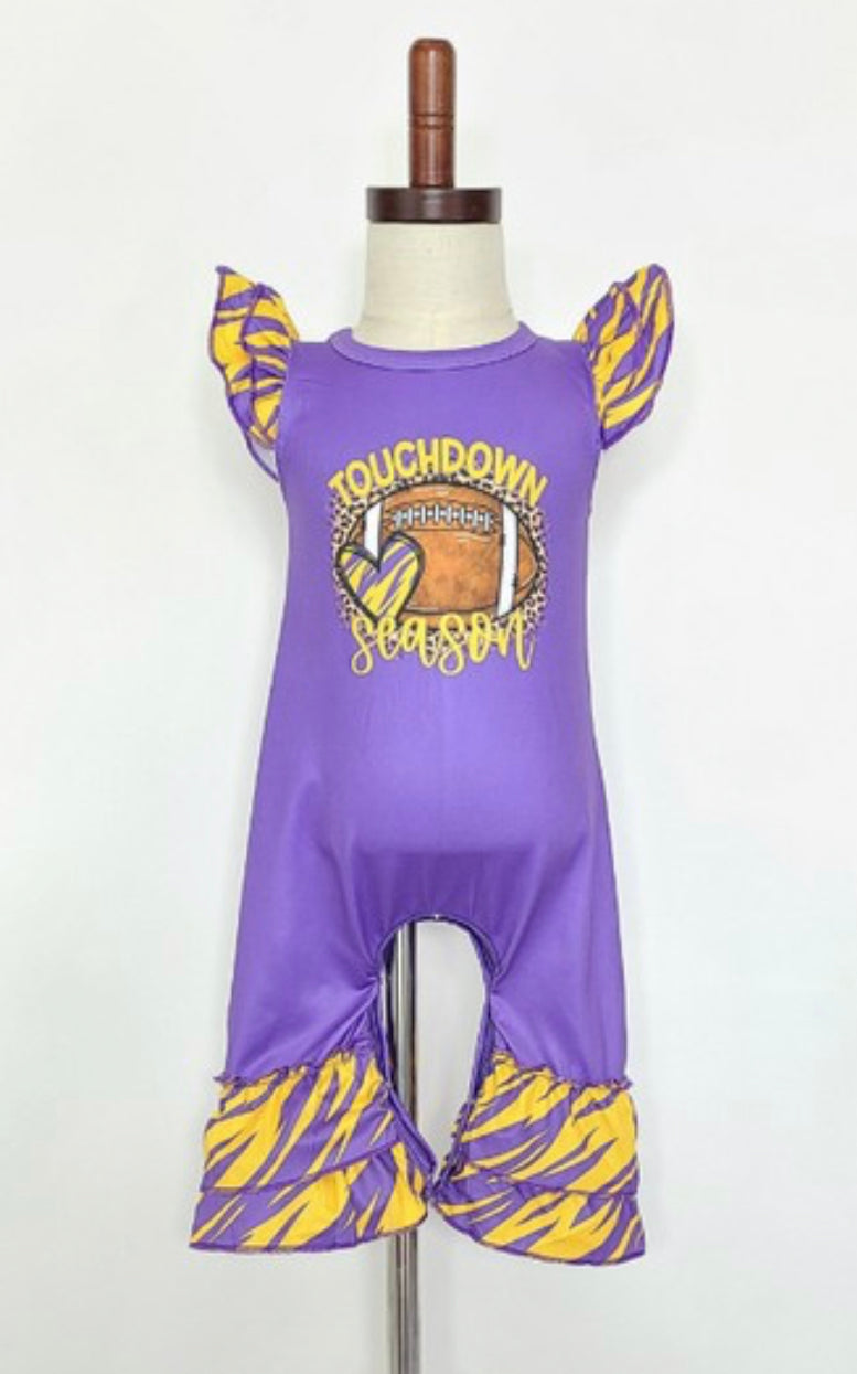 Purple Touchdown Baby Romper