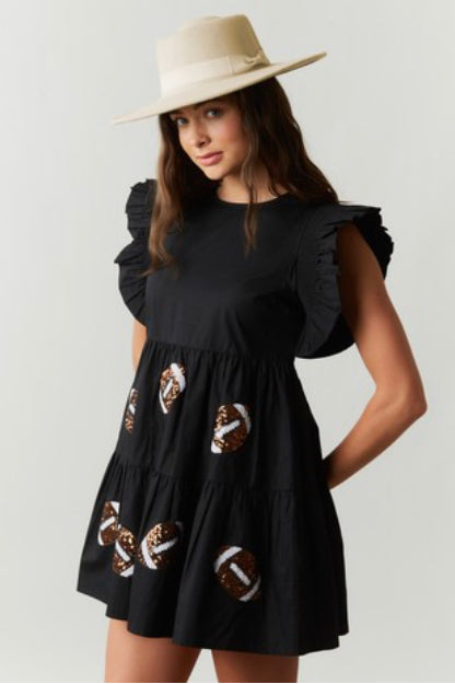 Black Football Sequins Dress