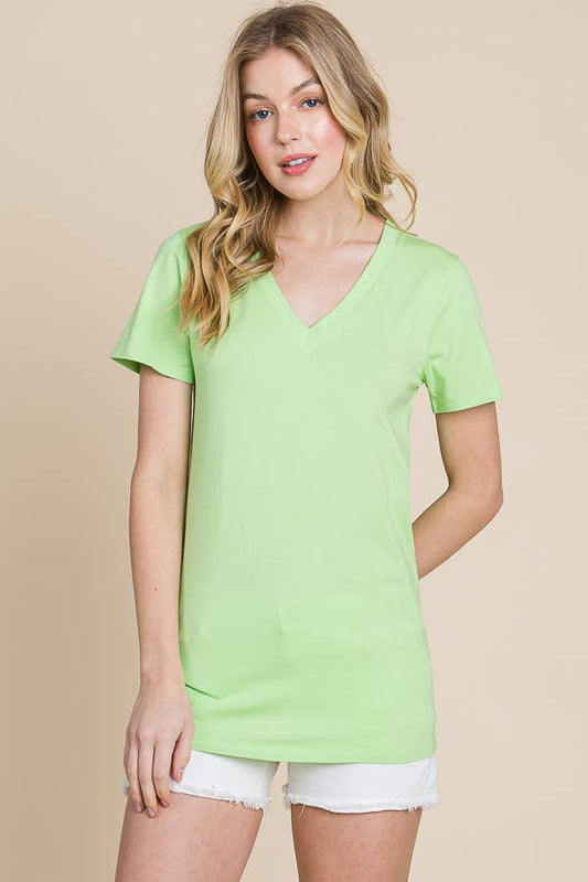 V-Neck Short Sleeve Fitted Top