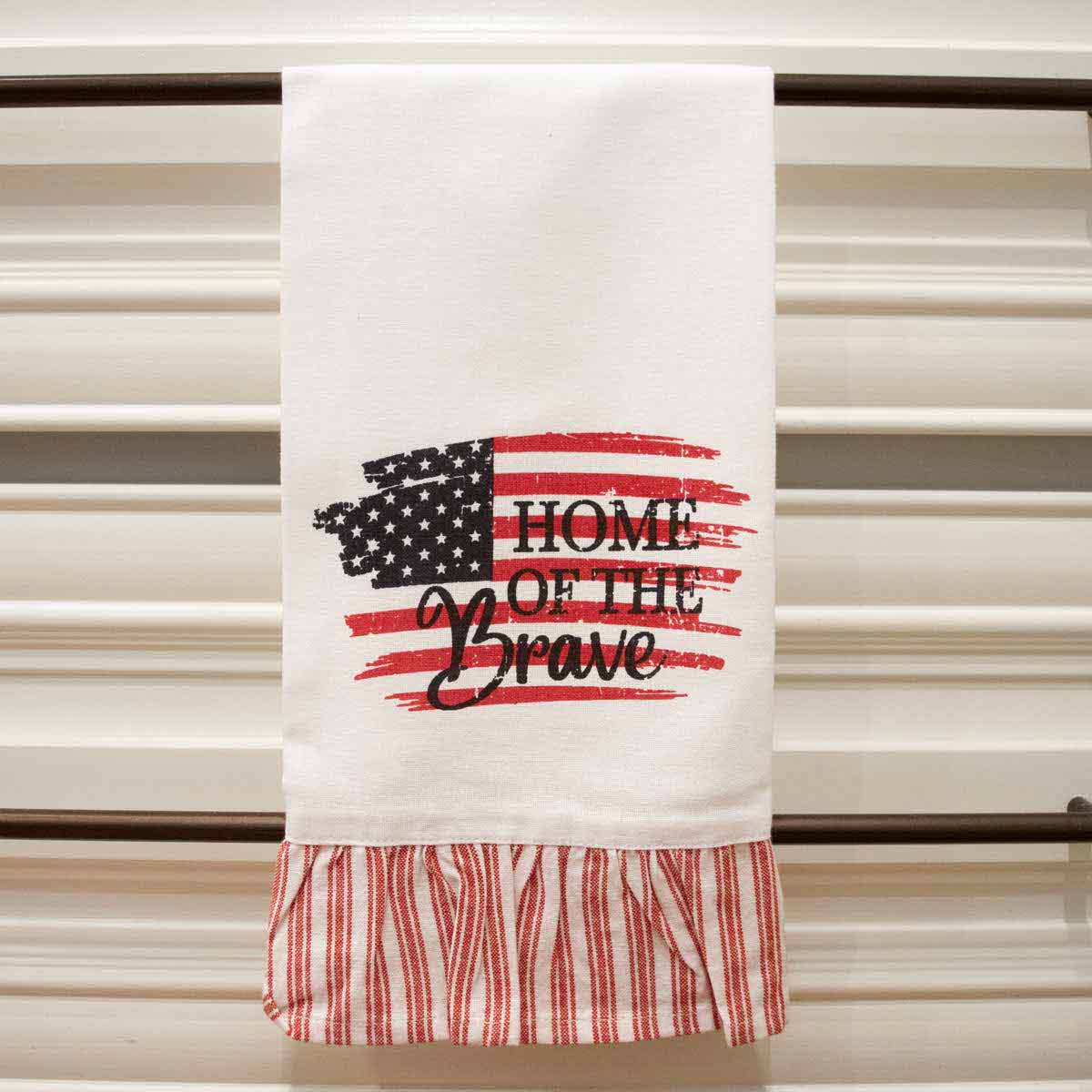 Home Of The Brave Ruffle Hand Towel 20x28