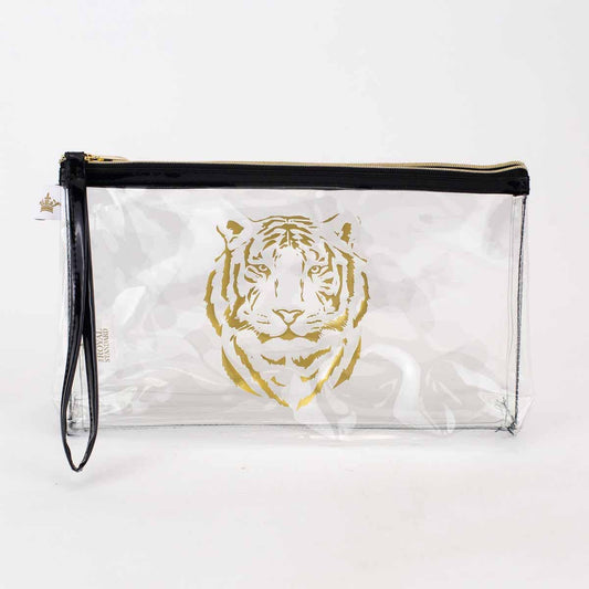 Tiger Clear Organizer Double Zip Pouch 10x6x2
