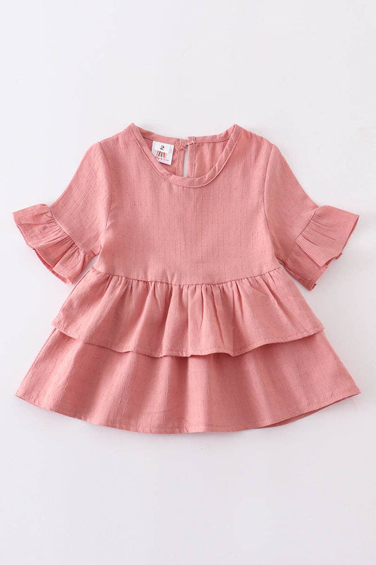 Pink ruffle tiered top