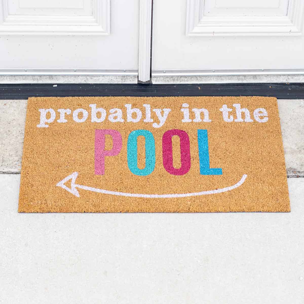 Probably In the Pool Coir Doormat