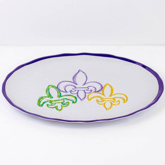 St. Charles Fleur de Lis Melamine Platter 15.75x11.75"