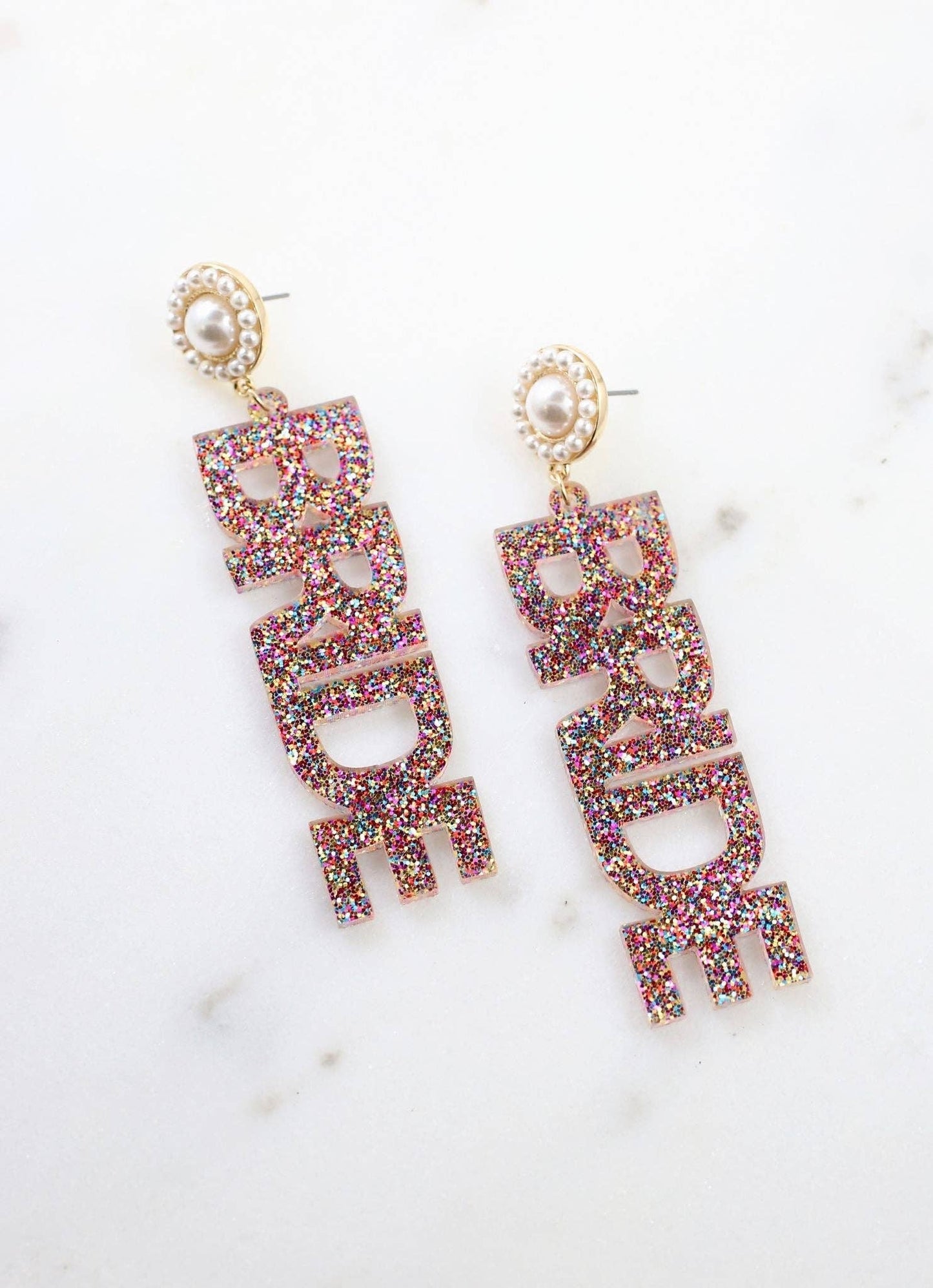 Glitter Acrylic Bride Earring MULTI