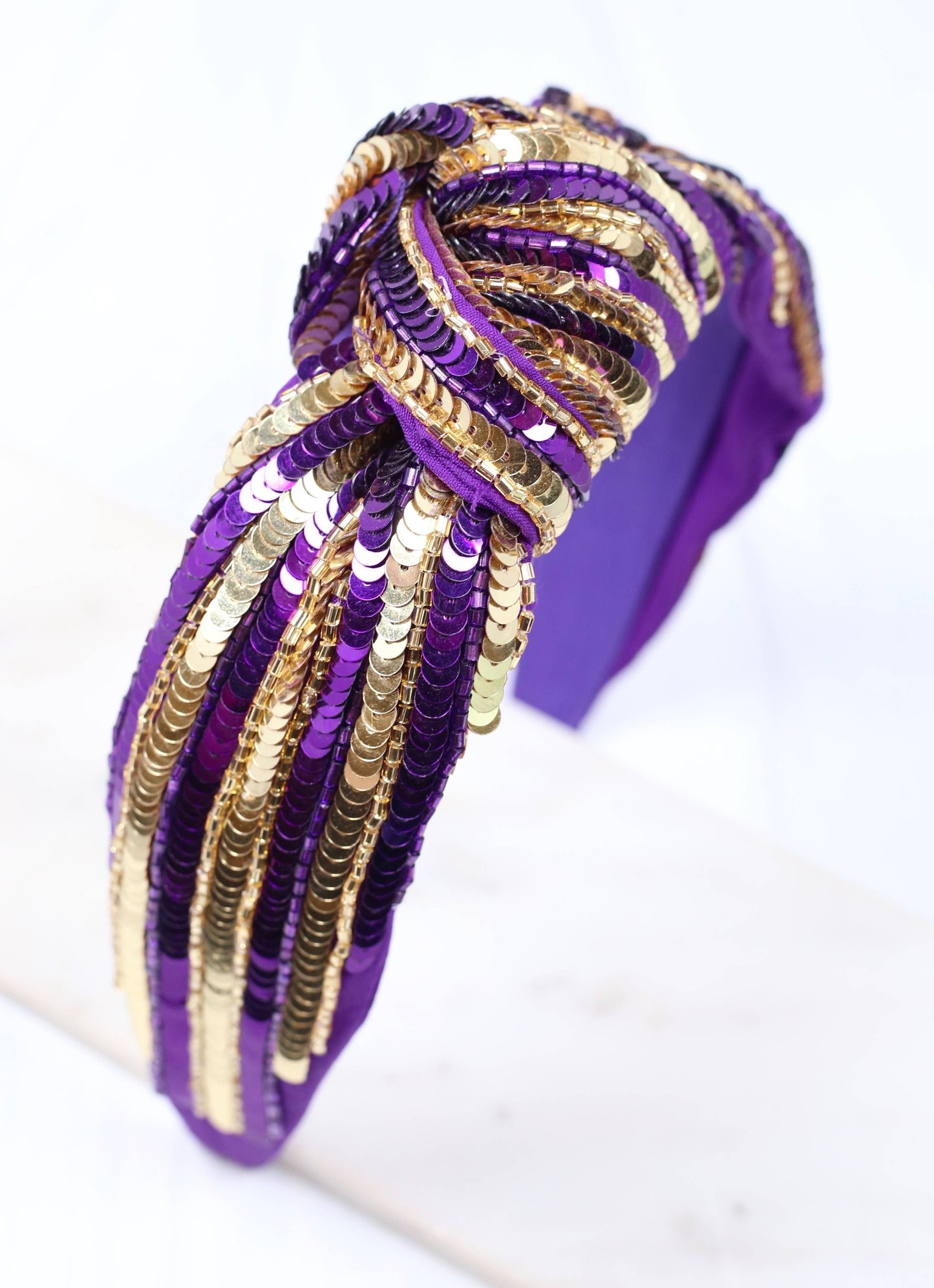 Natasha Sequin Striped Headband