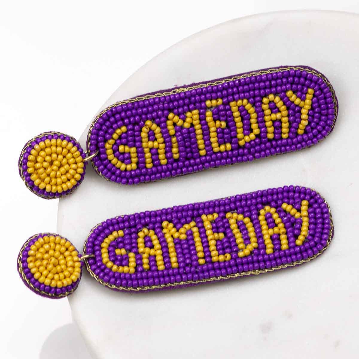 Gameday Beaded Earrings 3"