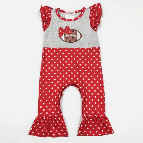 Red Football Dot Baby Romper