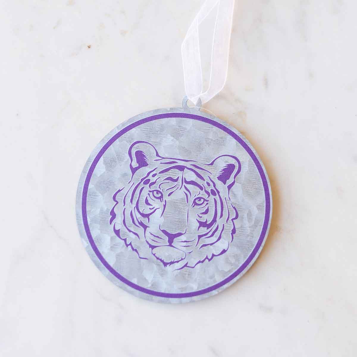 Galvanized Go Get 'em Tiger Ornament