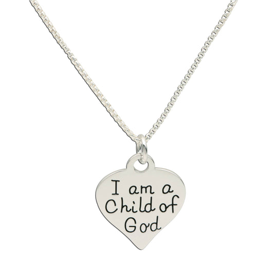 I am A Child of God Necklace With Heart for Kids