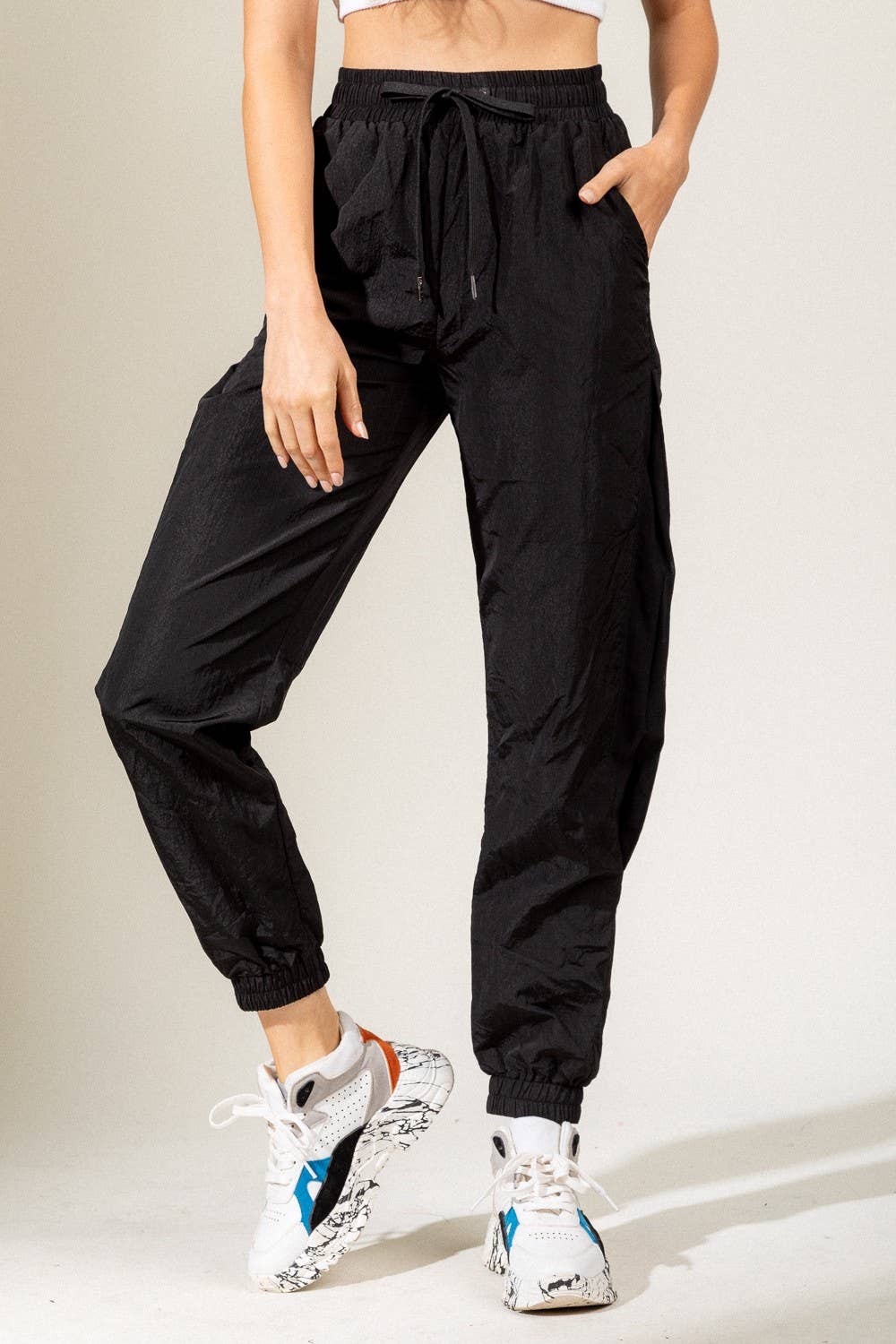 Side Mesh Detail Jogger Pants