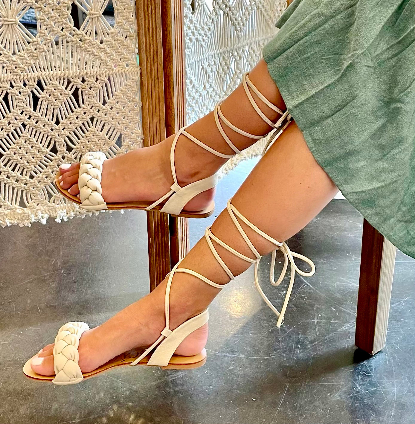 Bowie Bone Wrap Sandal